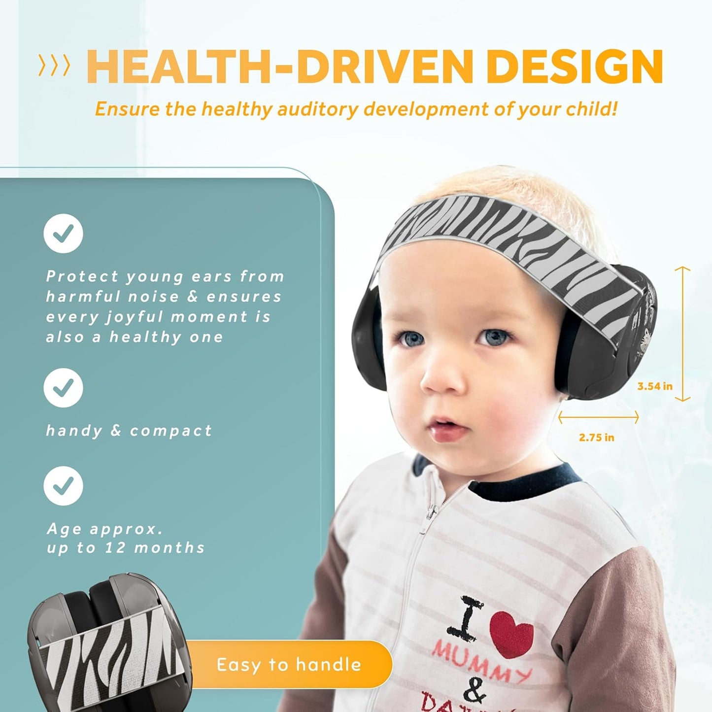 Schallwerk ® Mini+ Baby Ear Muffs – Infant Noise Cancelling Headphones, Toddler Ear Protection, Baby Headphones for Noise