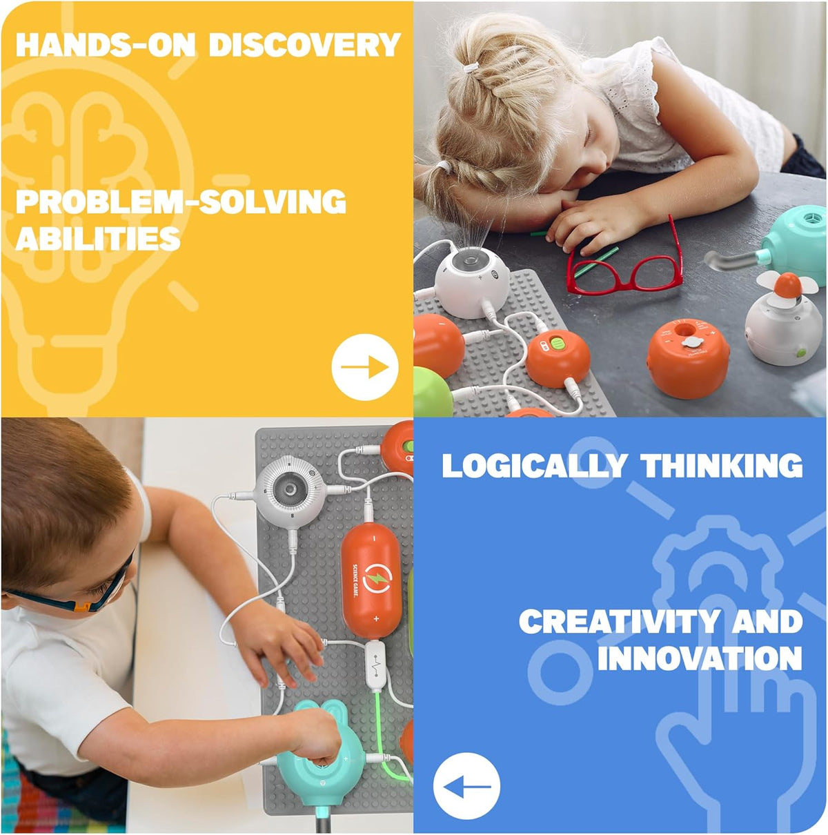 Science Kits for Kids - STEM Kits for Kids, Electronics Exploration Kit, 140+ Projects, 10+ Circuit Parts, STEM Educational Toy Gifts for Kid Boys Girls Ages 3 4 5 6 7 8 9 10 11 12