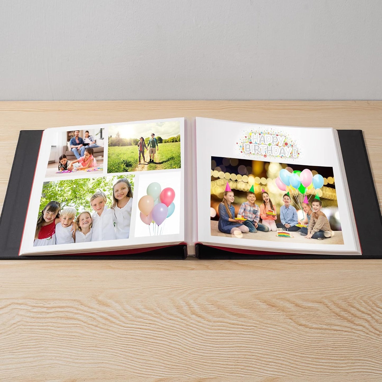 Photo Album Self Adhesive Scrapbook Album for 4×6 Pictures DIY Magnetic Linen Cover Album 30 Blank Pages Great Gift for Family, Wedding, Birthday, Christmas, Anniversary(Black)