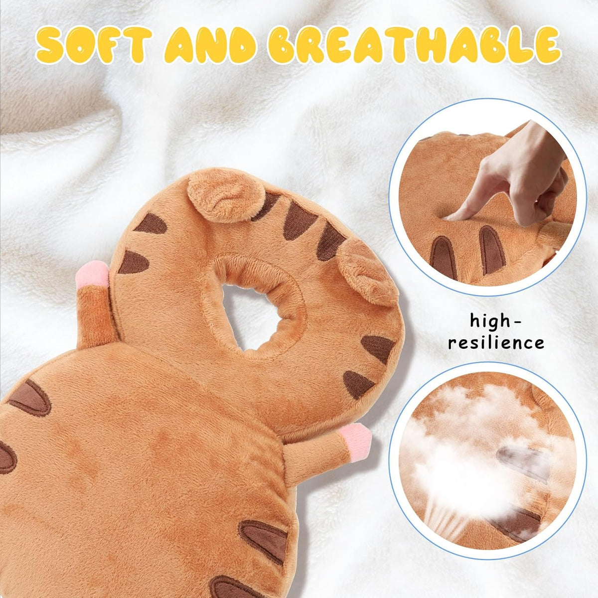 Baby Head Protection Backpack - Soft & Comfortable, Cute Cartoon Design, Tiger