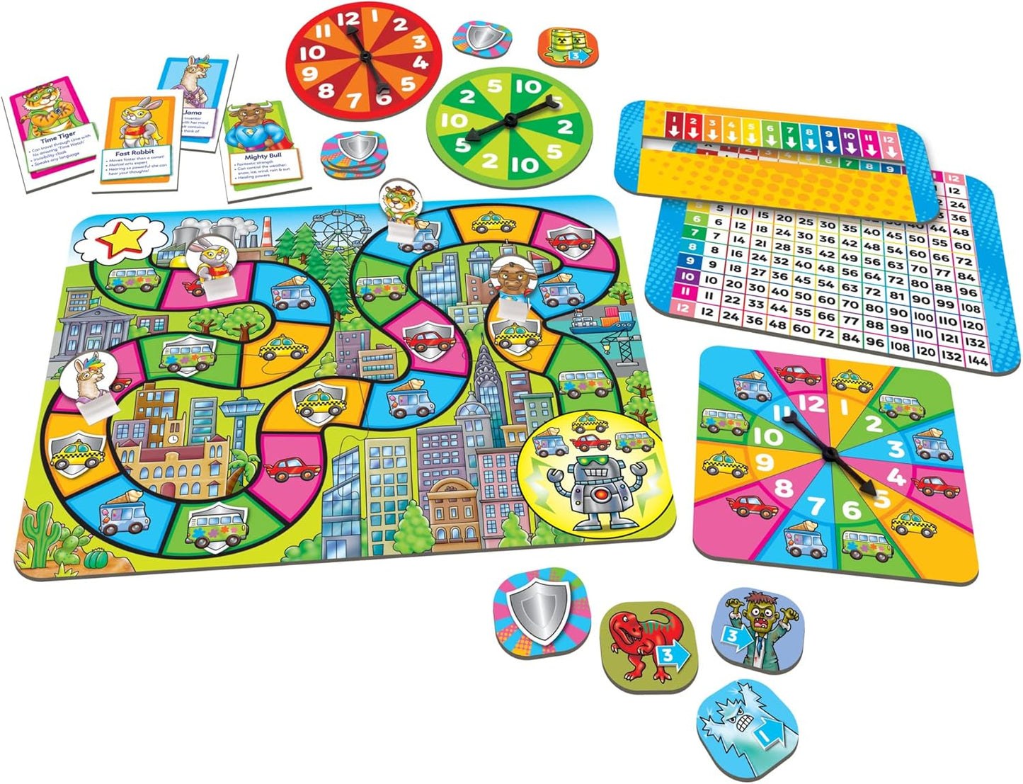 Orchard Toys Moose Games Times Tables Heroes. an exciting Multiplication Game, Superhero Play. for Ages 6-9 and for 2-4 Players
