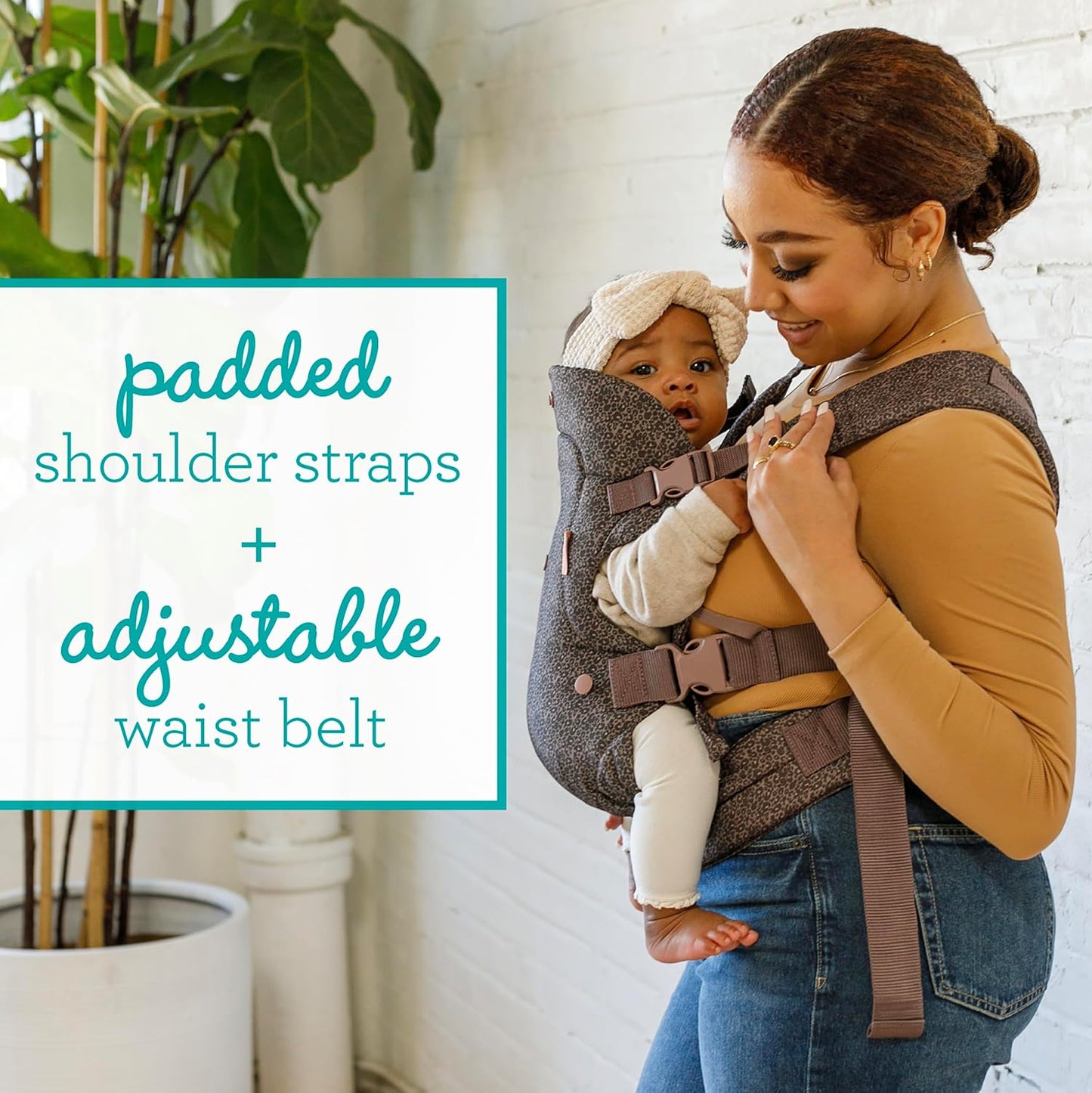 Infantino Flip 4-in-1 Convertible Baby Carrier, Adjustable, Ergonomic Babywearing, Registry Essential, Baby Carrier for Newborn to Toddler, Leopard