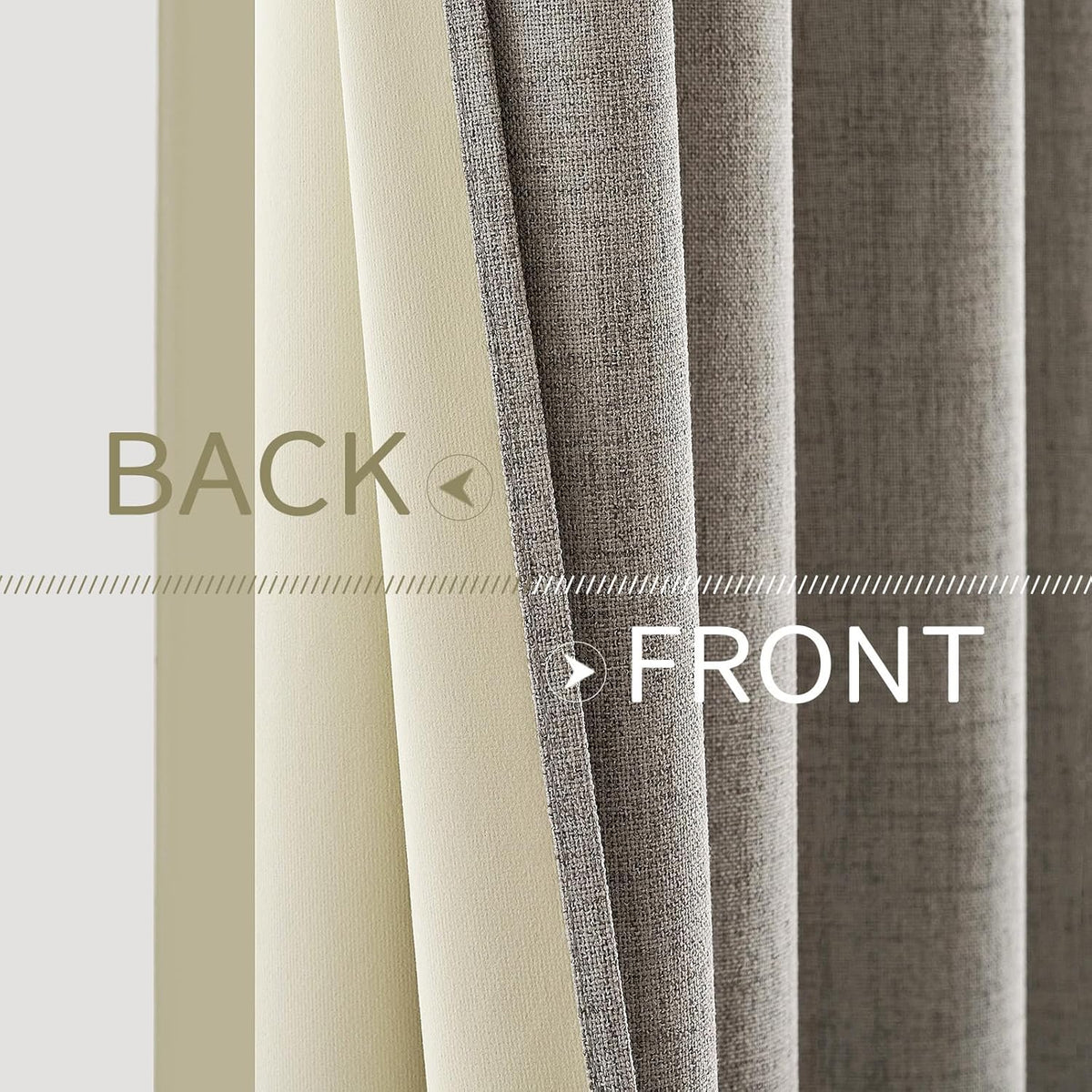 MIULEE Linen Texture 90 Inches Curtains for Bedroom 100% Blackout Thermal Insulated Linen Curtains Grommet Room Darkening Drapes for Living Room Nursery 52x90 Inch (2 Panels)