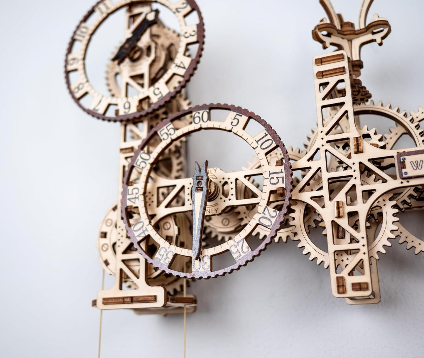 WOODEN.CITY Steampunk Wall Clock Kit – 3D Wooden Puzzle for Adults, Mechanical DIY Clock Model, Working Wall Art (257 Pieces) Made in EU