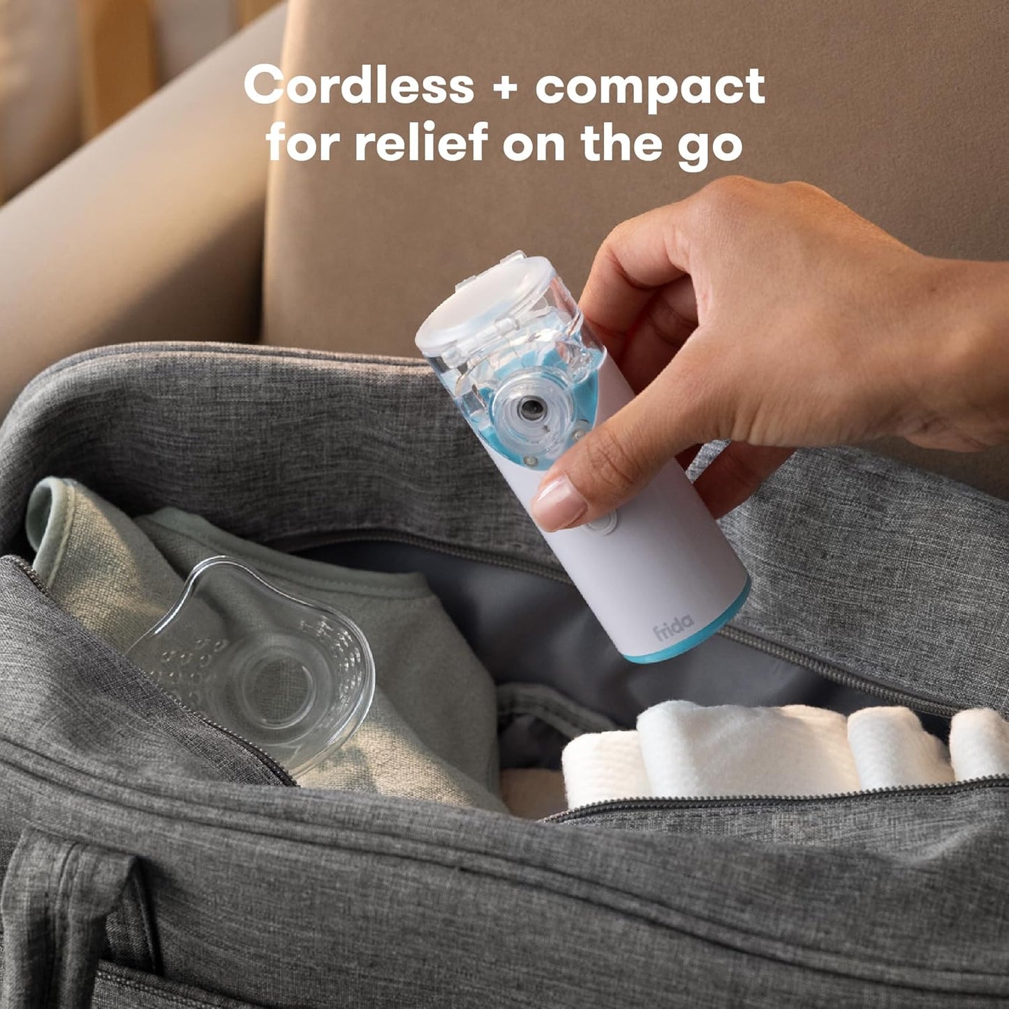 Frida Baby Nebulizer for Babies, Portable Nebulizer for Kids, Babies & Infants, Ultra-Quiet Handheld Nebulizer with Mask + Diffuser, Congestion + Flu Relief