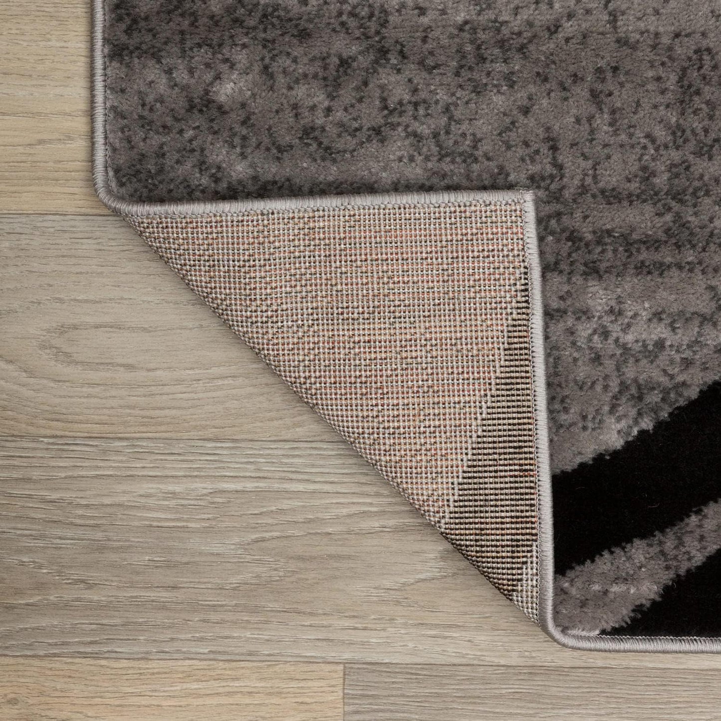 Rugshop Modern Wavy Circles Design Area Rug 10' x 14' Gray