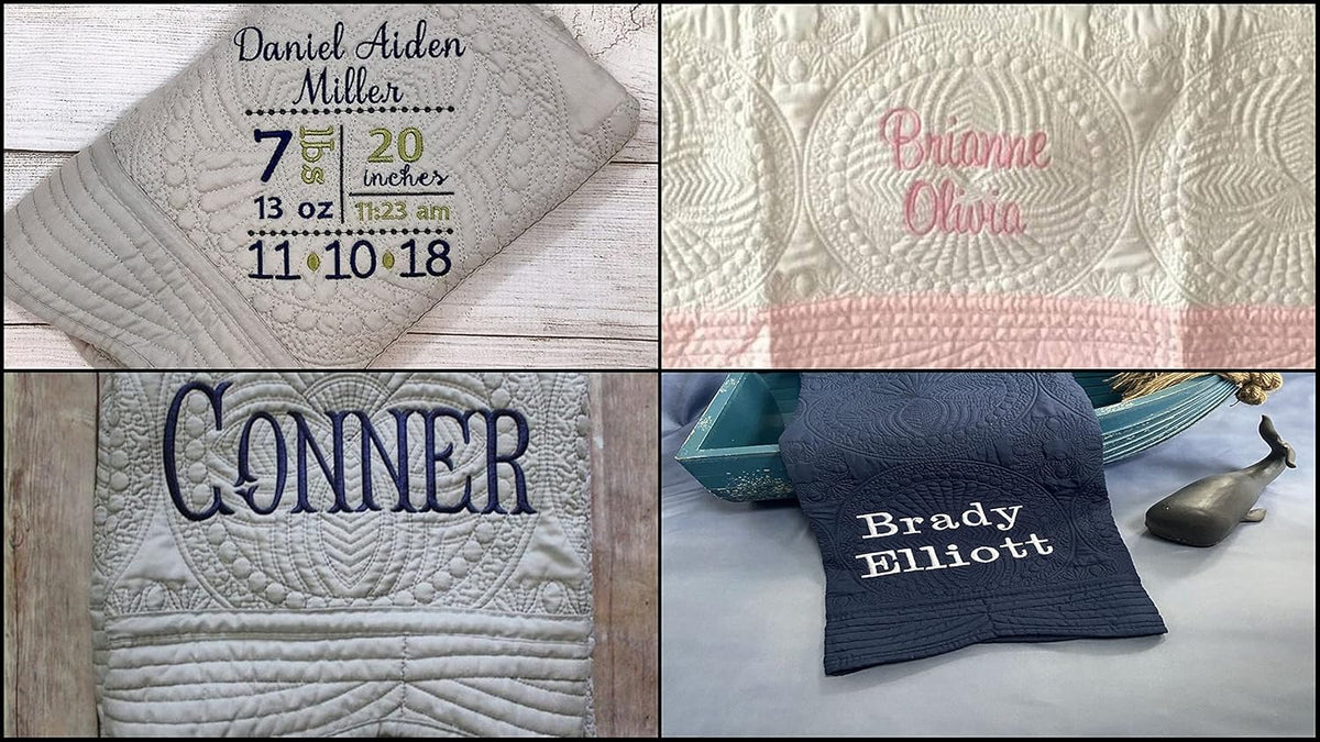 Personalized Baby Blanket Baby Quilt Monogrammed Blankets for Boys and Girls Embroidered Baby Gifts Full Name
