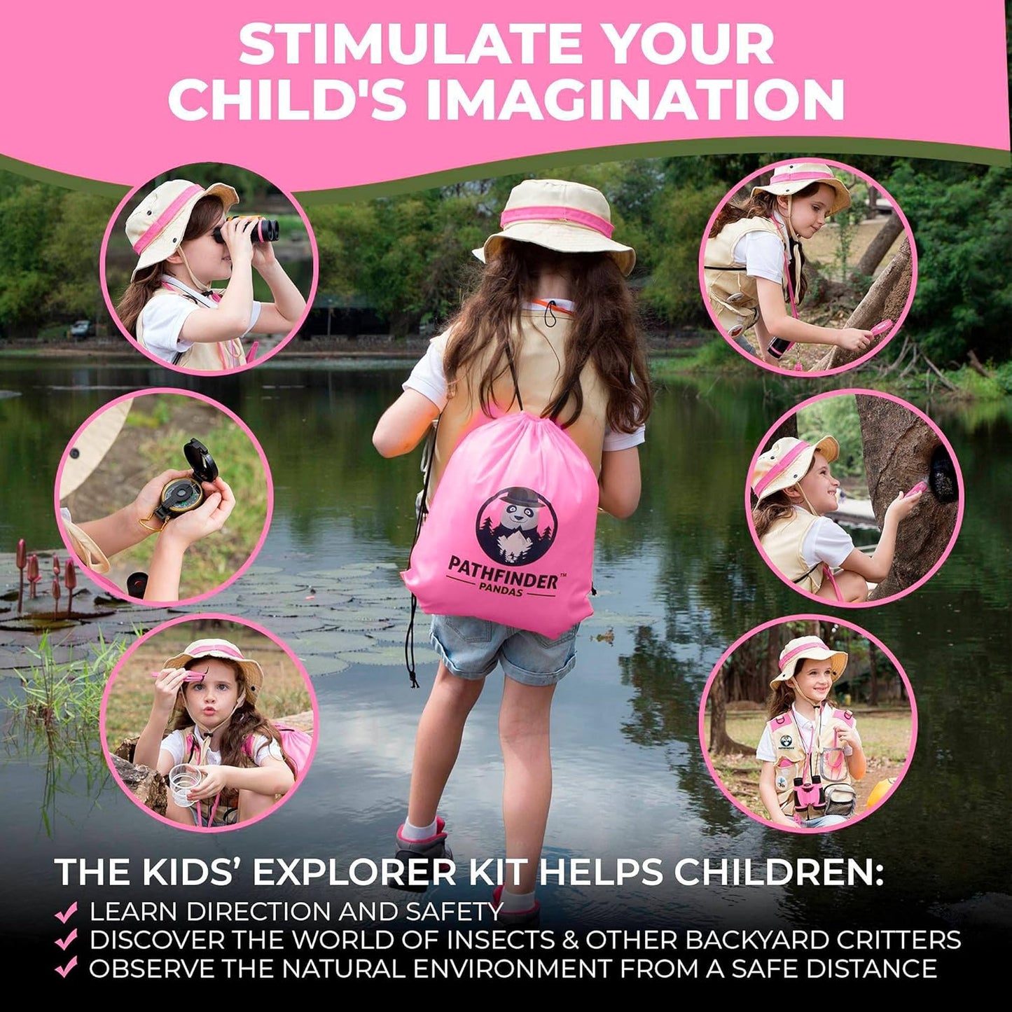 Kids Explorer Kit with Safari Vest & Hat for 3-12 Year Old Boys & Girls - Safari Costume Kids, Zoo Keeper, Paleontologist, Bug Kit & More - Giftable STEM Outdoor Explorer Kit for Kids + Bug Ebook