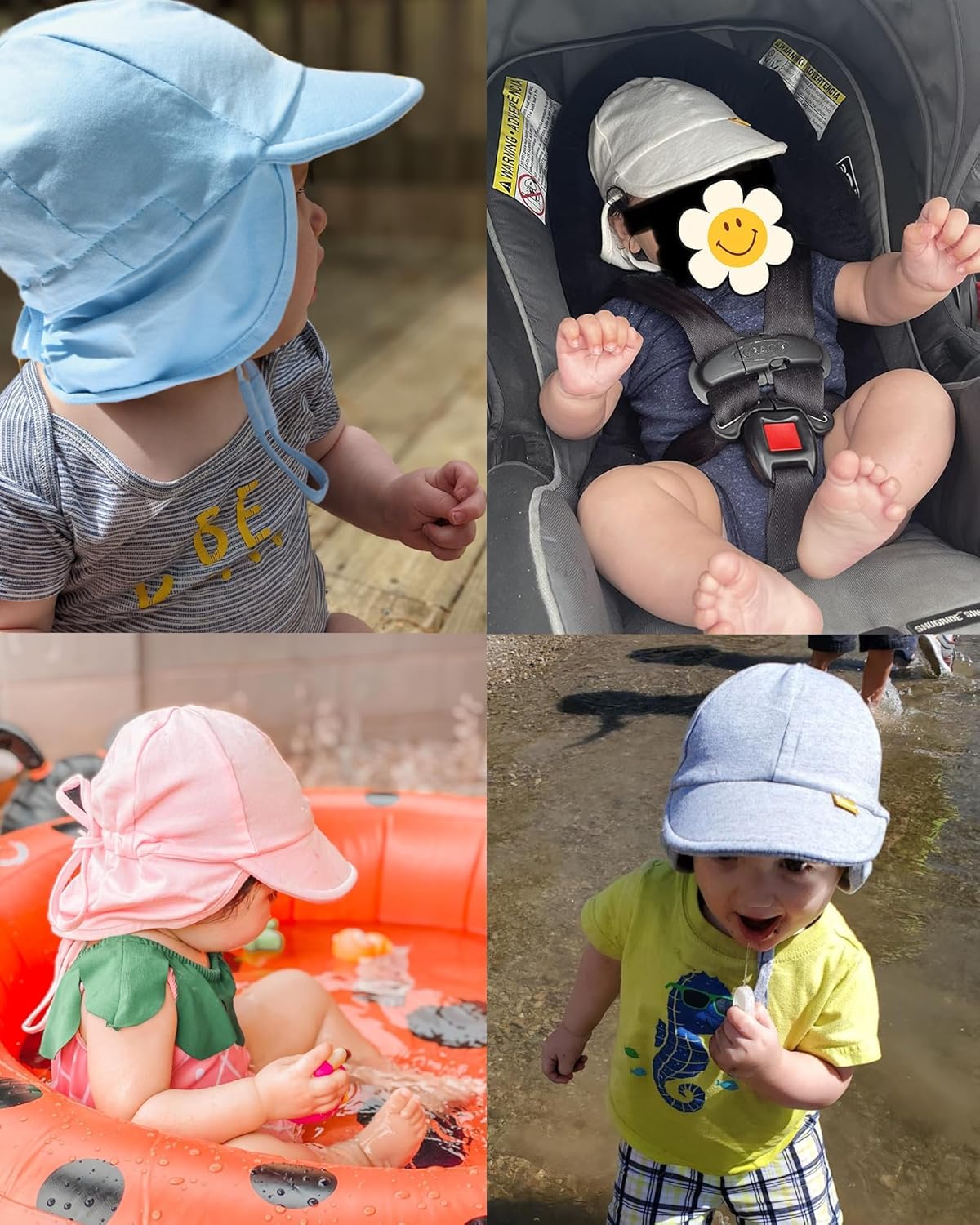 FURTALK Baby Sun Hat UPF 50+ UV Ray Sun Protection Cotton Toddler Hats for Boys Girls