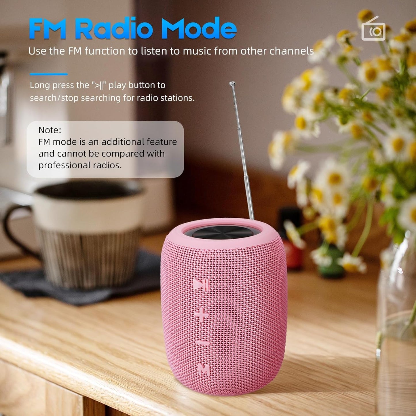 Portable Bluetooth Speaker, BT5.3 Wireless Speaker 20W Bass Diaphragms with Multi LED Light Dynamic Modes, IPX6 Waterproof 16H Playtime supports FM Mode, TF, USB for Home, Cycling, Outdoor, Beach