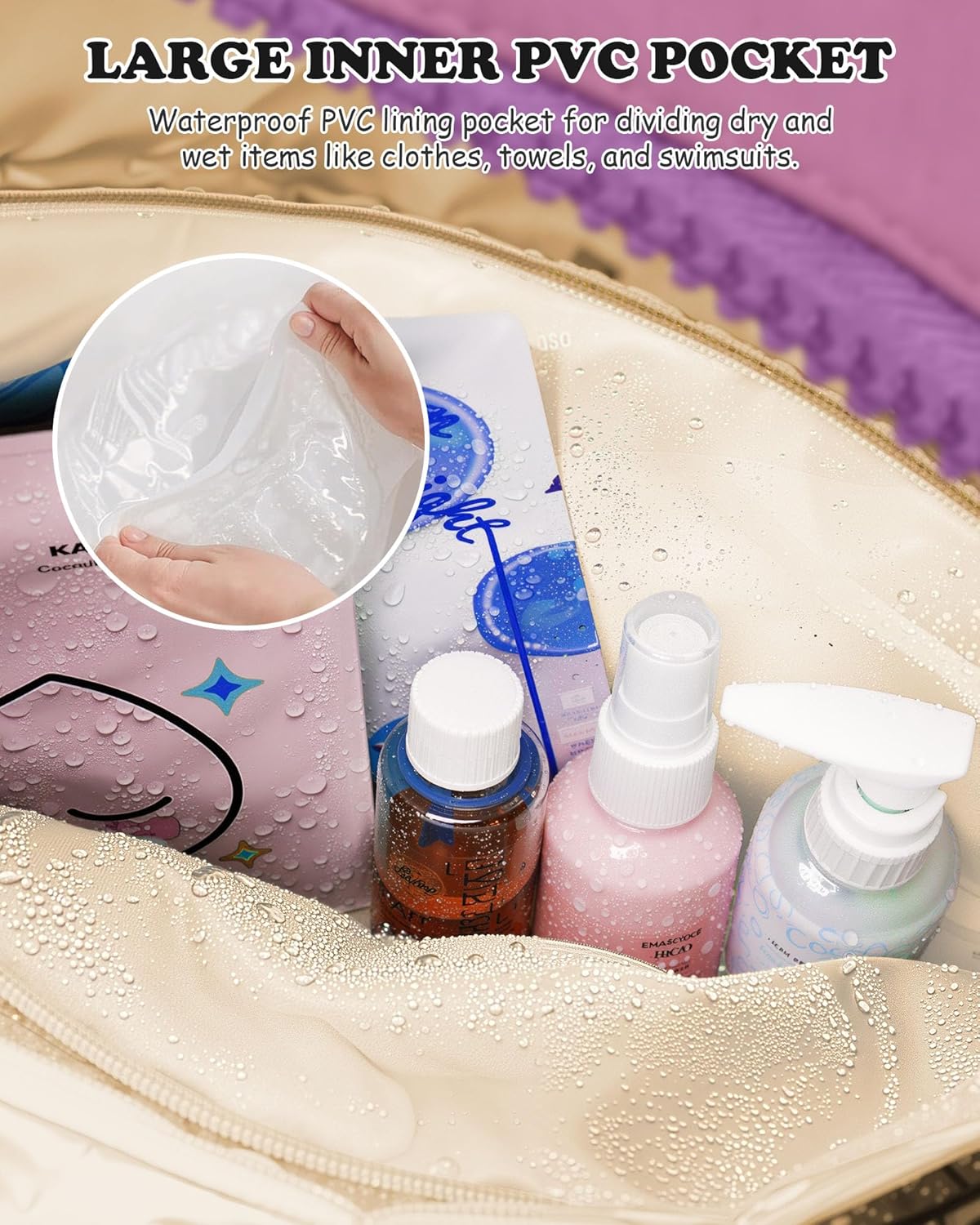 Duffle Bag with Initial, Spend The Night Bags for Women，Gifts for Women-Overnight Bag with Wet Pocket，Lightweight Travel Bags Personalized Gym Tote with Makeup Pouch