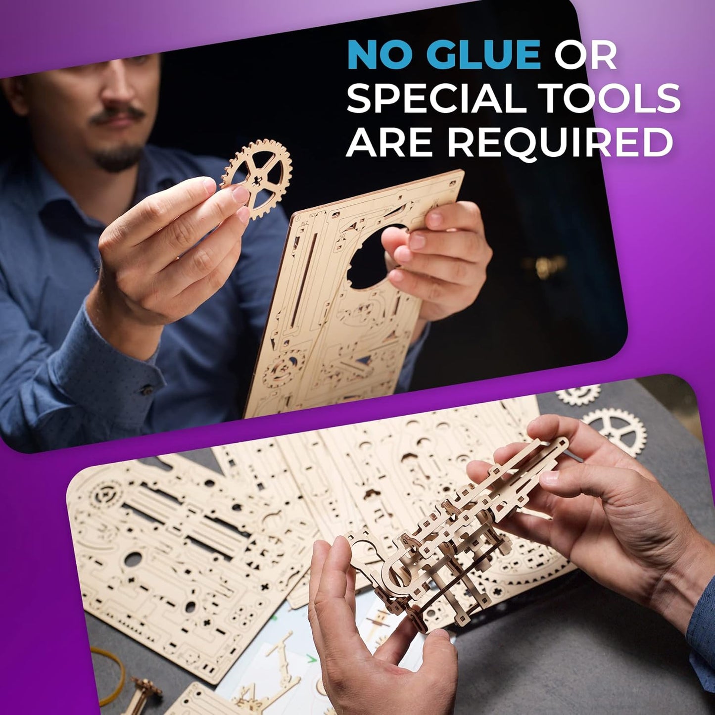 UGEARS Wooden Marble Run Stepped Hoist - Mechanical 3D Wooden Puzzles For Adults Kit, Fun DIY Model Kit Crafts for Adults - Unique Gift 3d Puzzle For Adults Marble Game for Hobby Enthusiasts - 355 Pcs