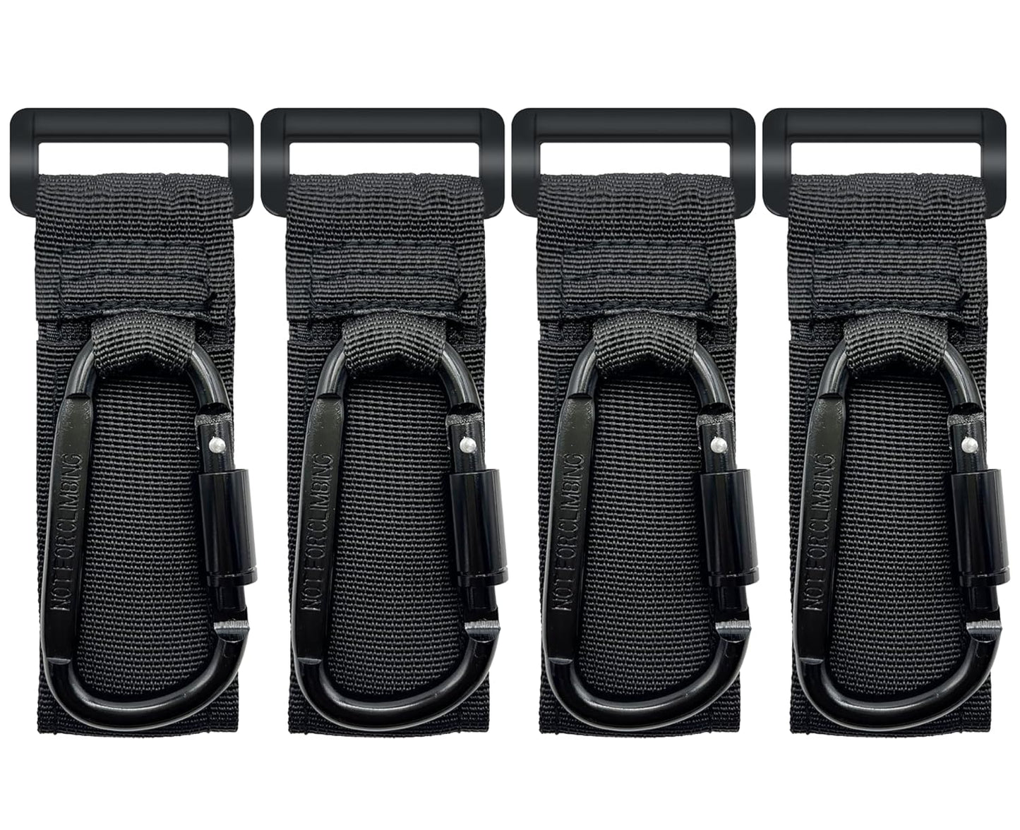 4 Pcs Baby Stroller Hook, Carry 30 lbs per Stroller Carabiner Clip, Adjustable Baby Stroller & Car Seat Hook for Hanging Diaper Bag, Wheelchair,Golf cart, Shopping and Pet Cart