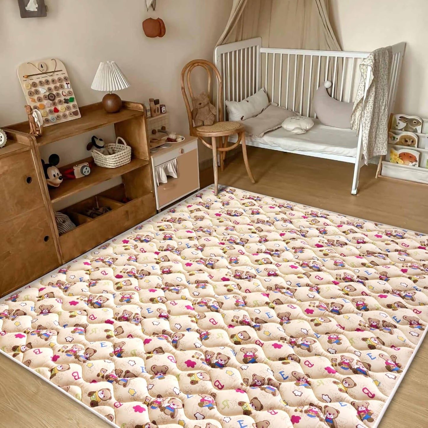 Vibe Bear Baby Play Mat - 71" X 59",Premium Thicker Foam One-Piece Crawling Mat, Extra Large Anti-Slip Activity Playmat for Babies, Toddlers & Infants