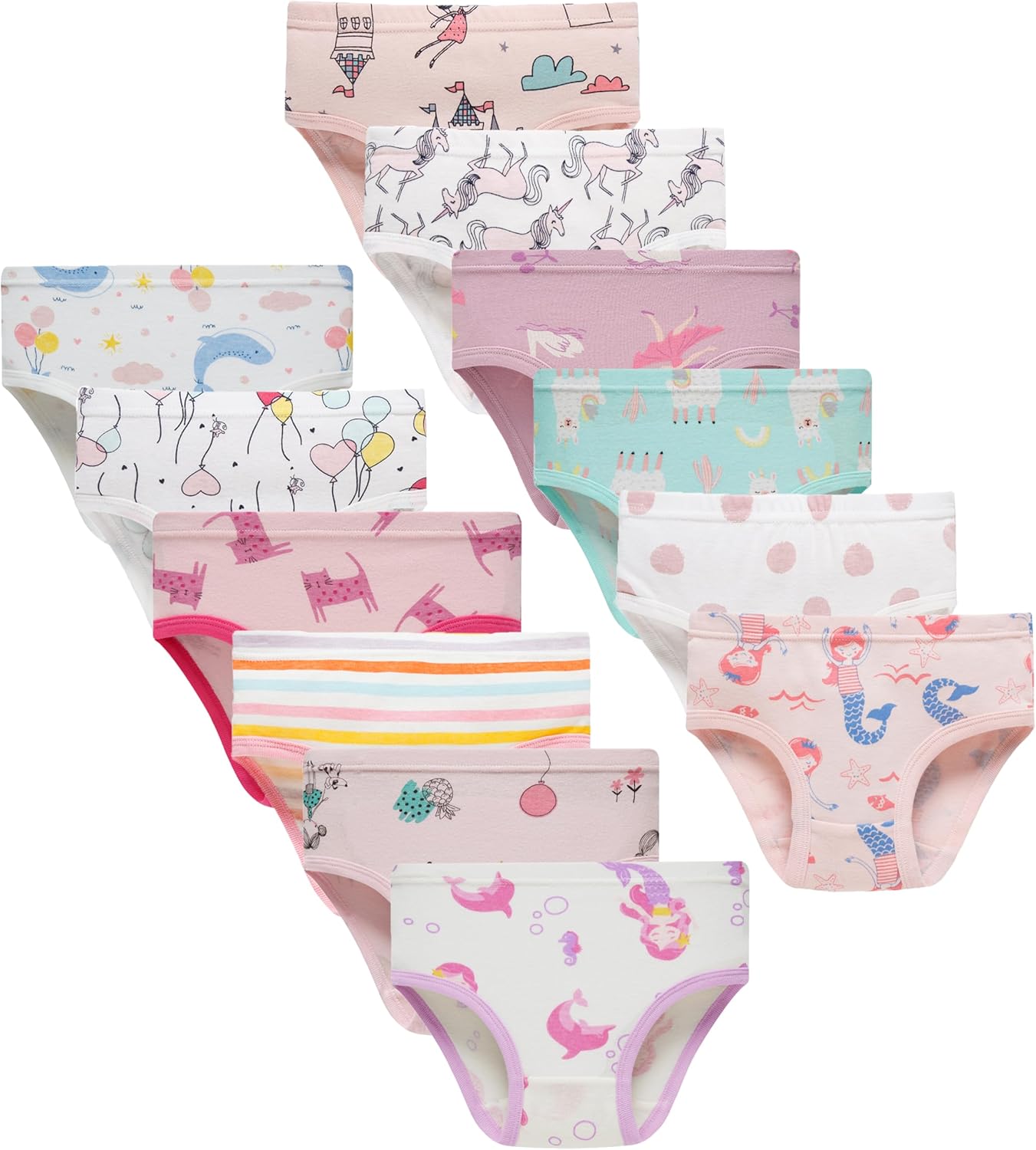 Boboking Girls Soft Underwear Toddler Kids Briefs Cotton Panties 12-pack