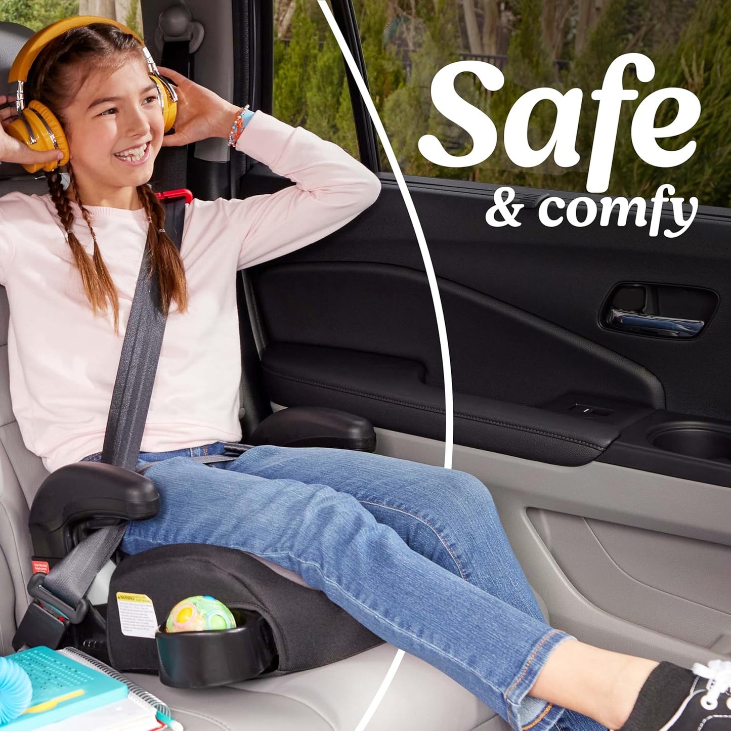 Graco TurboBooster 2.0 Backless Booster Car Seat, Trisha, Easy to Clean with Halfway Cup Holders