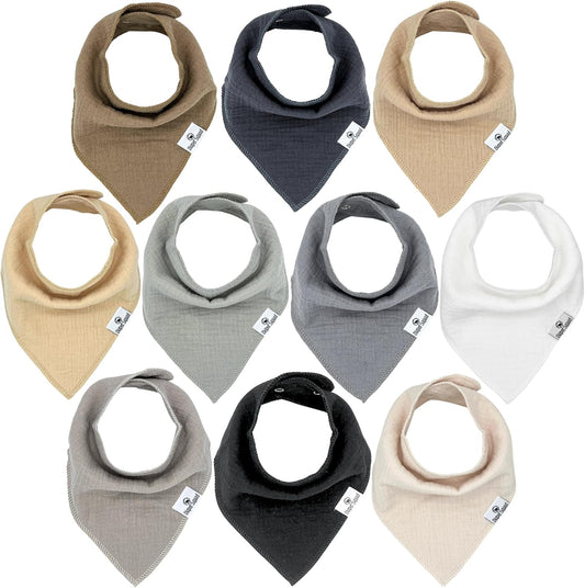DiaperSquad's Baby Bibs for Drooling and Teething, Bibs for Boys, Baby Girl - Solid Cotton Baby Drool Bibs