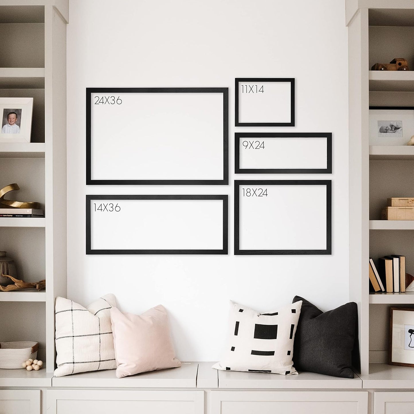 Personalized Dry Erase Wall Calendar with Custom To do list and Notes Organization Sections | Large Whiteboard Calendar (36" W x 24" H, Walnut Frame)