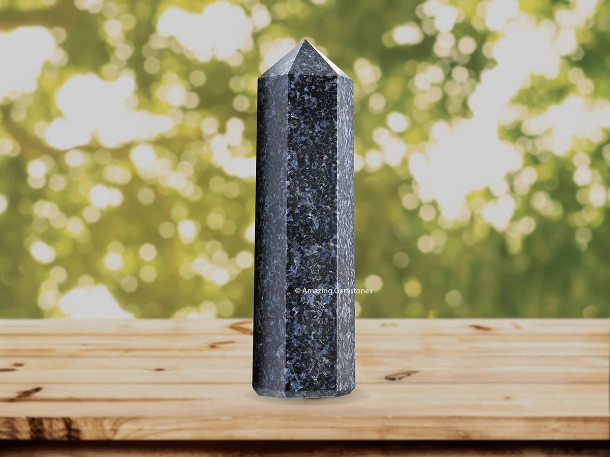 Amazing Gemstone Large Indigo Gabbro Crystal Towers ~ Natural Healing Crystal Point Obelisk for Reiki Healing and Crystal Grid (5.5 to 6 INCH)