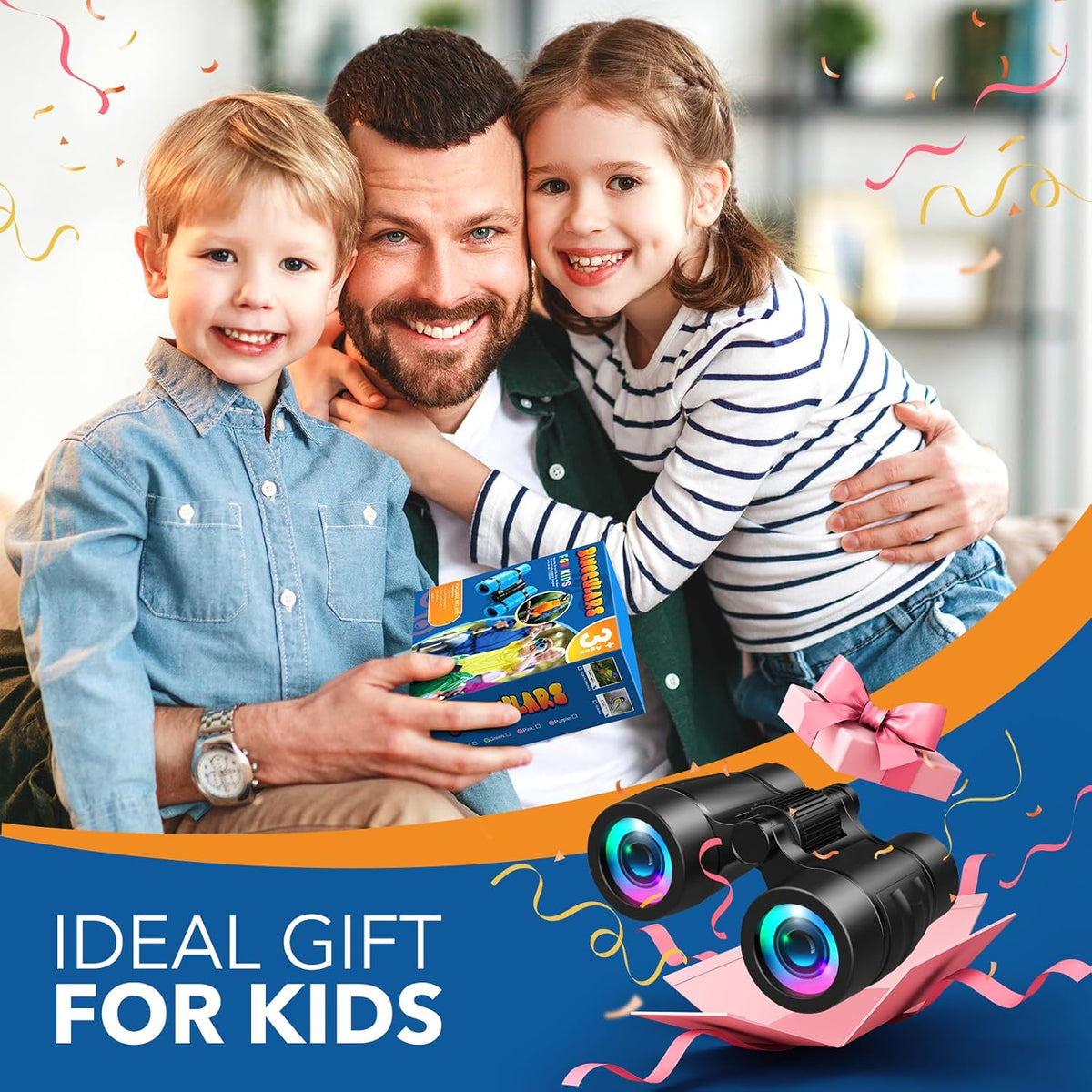 Boy Toys Ages 3-8: Kids Binoculars with Bird Watching Manual 4 5 6 7 8 Year Old Boys Girls Easter Birthday Gifts Outdoor Travel Binoculars Toy for Kid Age 4-6 Toddler Camping|Hiking Toys