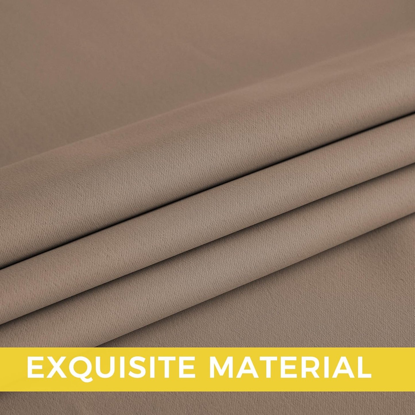 NICETOWN Cappuccino Blackout Curtains for Bedroom 72 inches Long, Thermal Insulated Grommet Curtains for Living Room, Noise Reducing Window Treatment Drapes for Nursery, Laundry, 2 Panels, W52