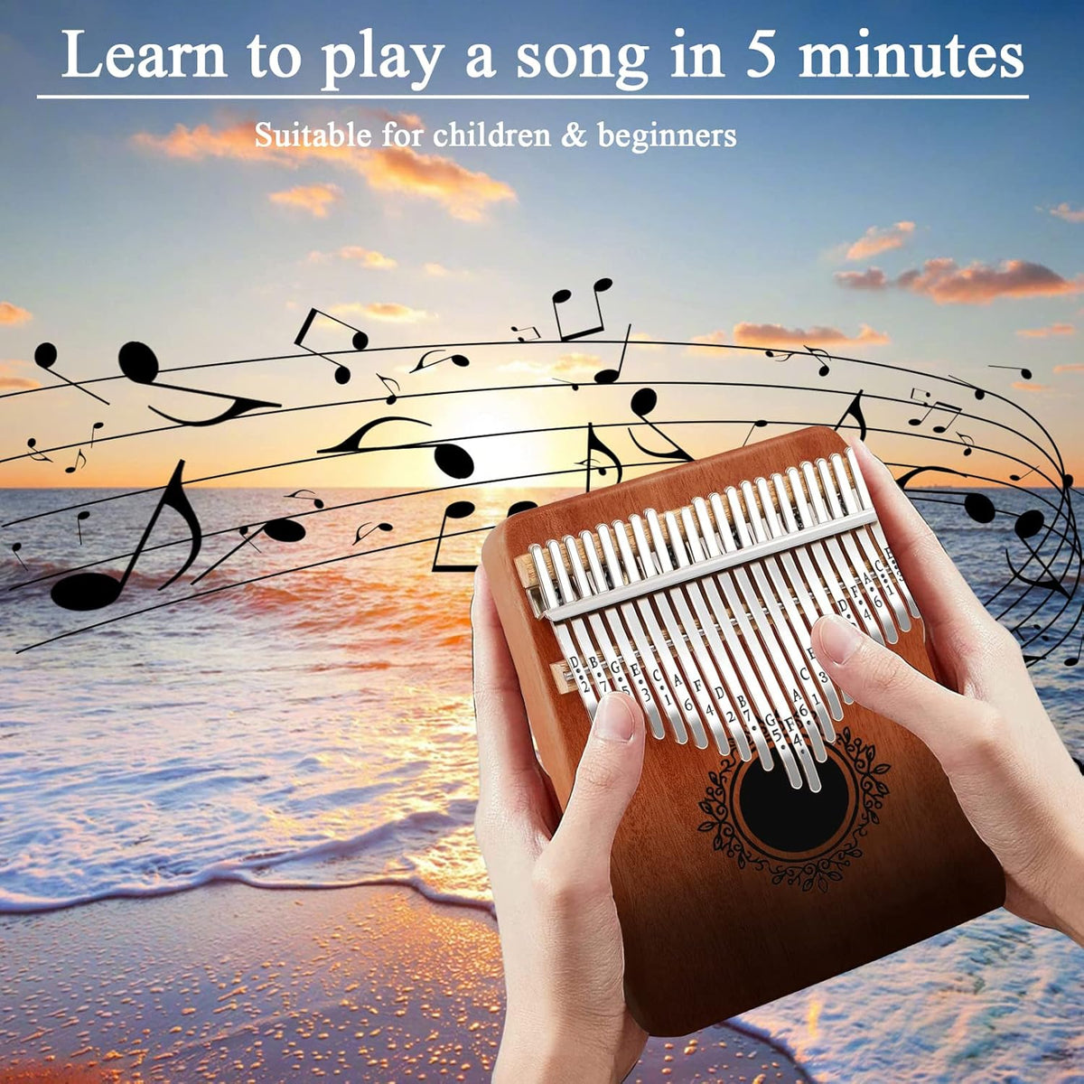 Kalimba 21 Keys Thumb Piano, Easy To Learn Portable Kalimba Thumb Piano With Beautiful Hard Packing Box, Gifts For Kids,Adult,Beginners,Professional