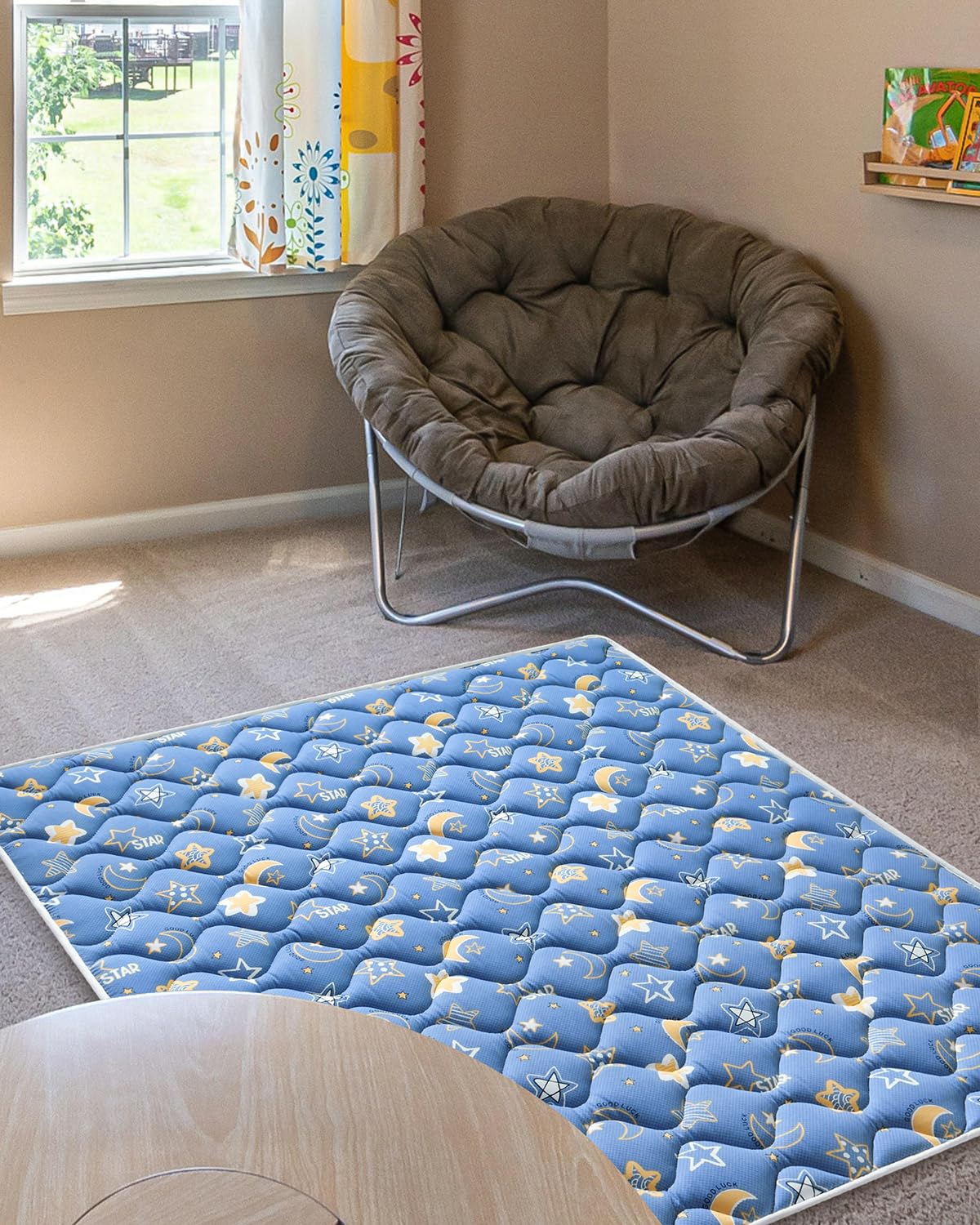 Odorless Premium Foam Baby Play Mat 59" x 59", Soft Microfiber Fabric Crawling Mat for Floor- Comfortable and Hypoallergenic, Non-Slip Cushioned Floor Playpen mat for Infants,Babies,Toddlers