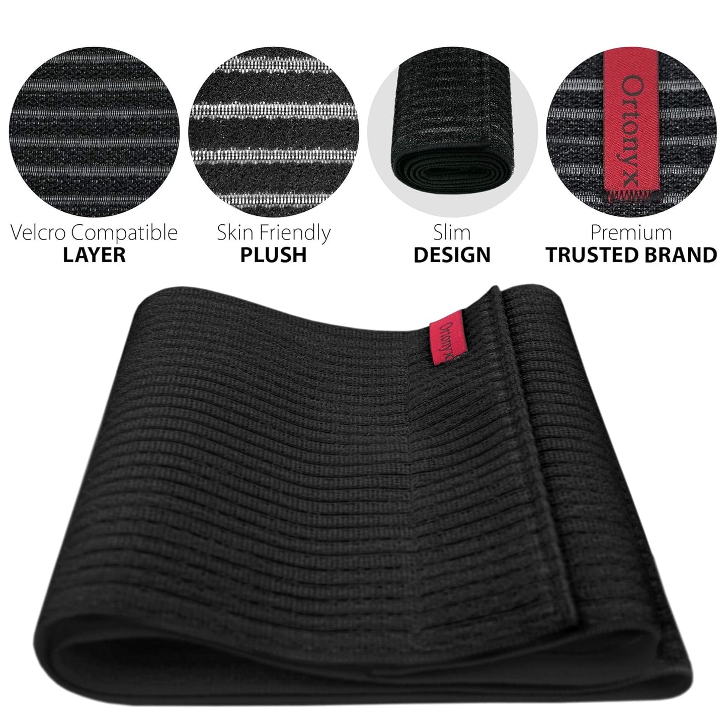 ORTONYX 10.25" Abdominal Binder for Men and Women/Postpartum Post-operative Post-surgery Wrap/Abdomen Navel Umbilical Hernia Support Belt / 524010 Black S/M
