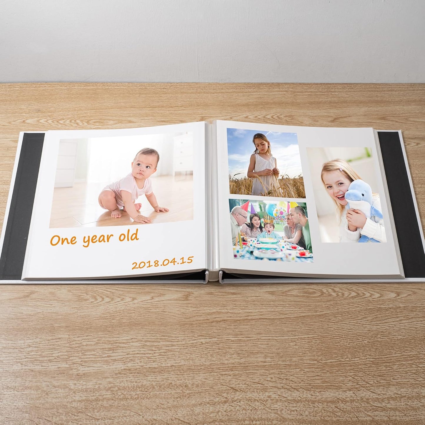 Large Photo Album Self Adhesive Scrapbook Album for 4×6 5×7 8×10 Pictures DIY Magnetic Linen Cover Album 40 Pages for Family Wedding Gifts with Metal Pen and Plastic Board