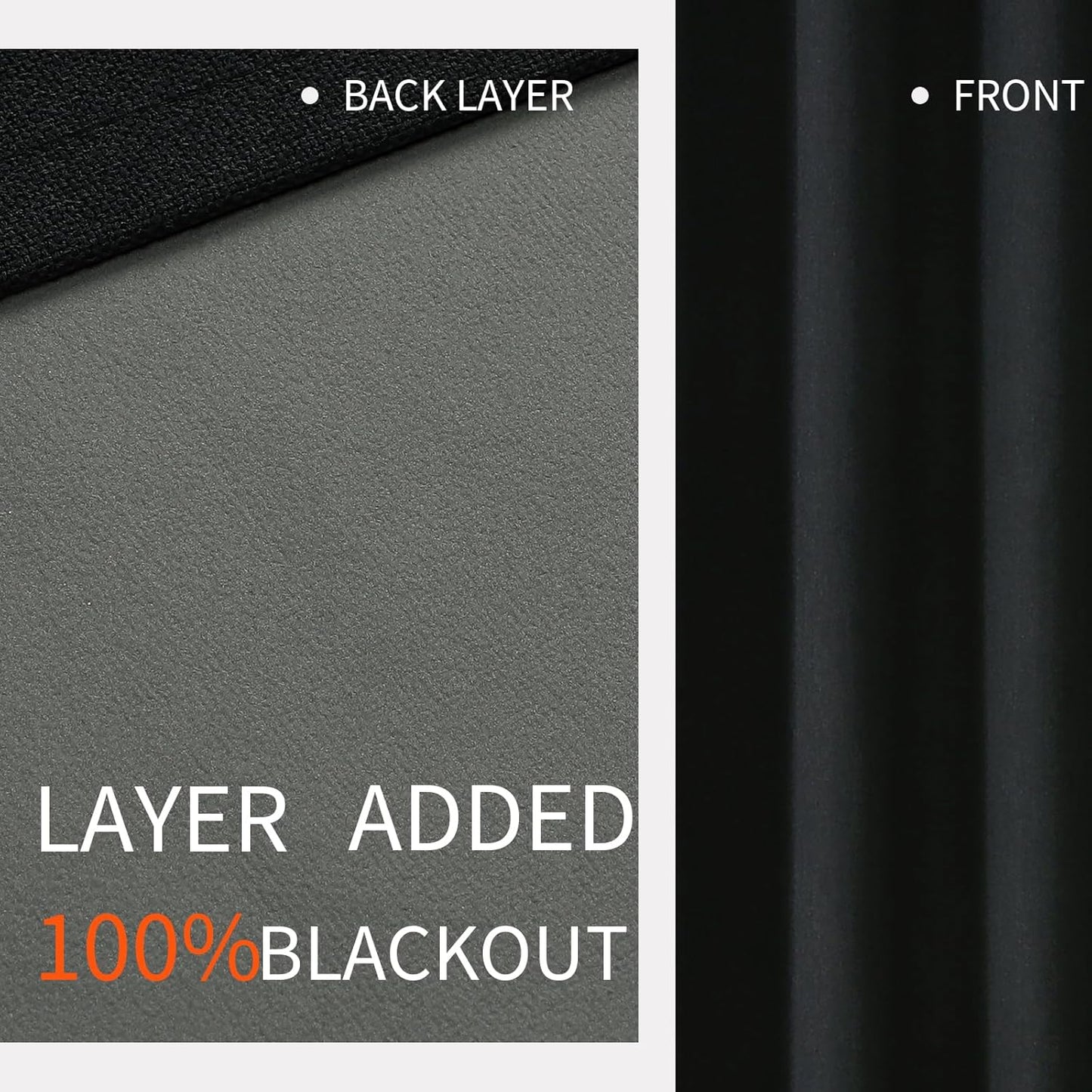 Joydeco Blackout Curtains 120 Inches Long 2 Panels Burg, Room Darkening Curtains for Bedroom, 100% Black Out Textured Thermal Drapes Privacy Protection 2 Panels Set(W52 x L120 Inch, Black)