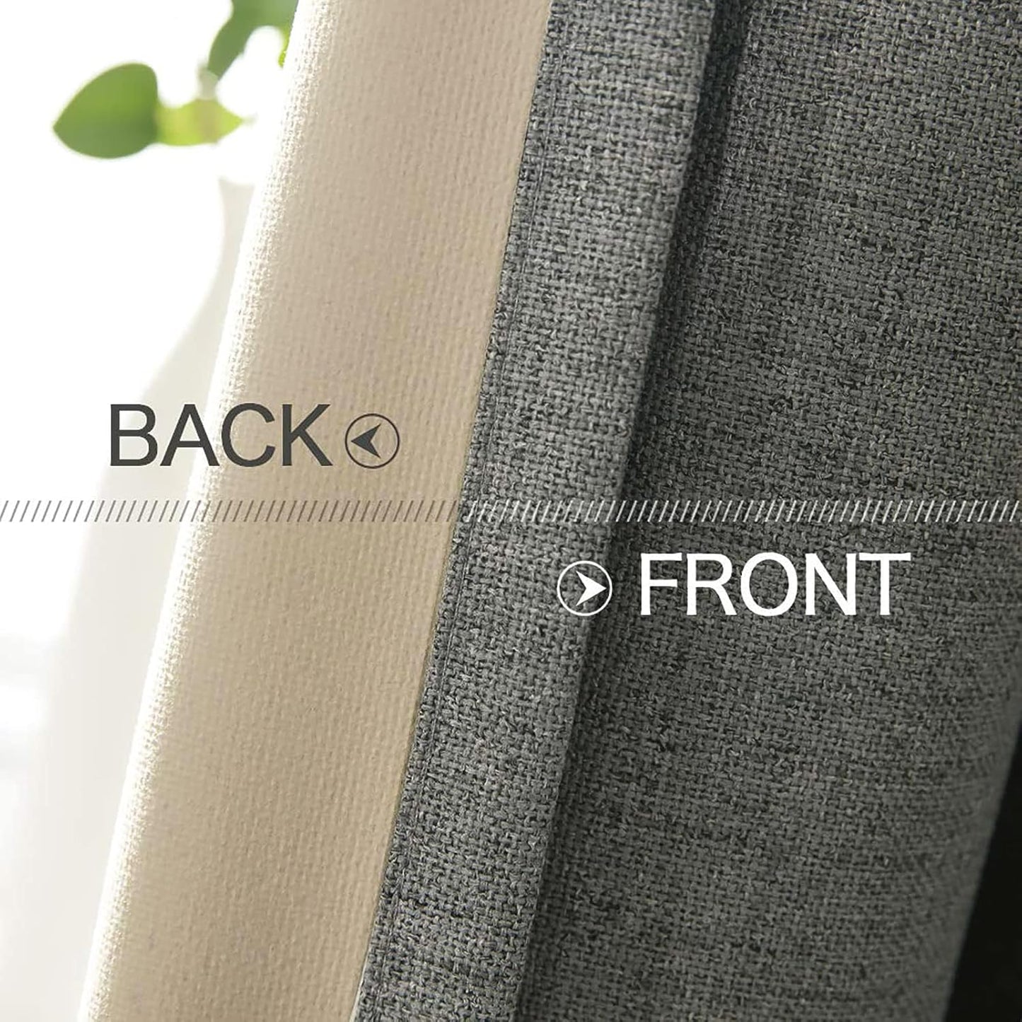 MIULEE Linen Texture Curtains for Bedroom Solid 100% Blackout Thermal Insulated Dark Grey Curtains Grommet Room Darkening Drapes Luxury Decor for Living Room Nursery 52x54 Inch (2 Panels)