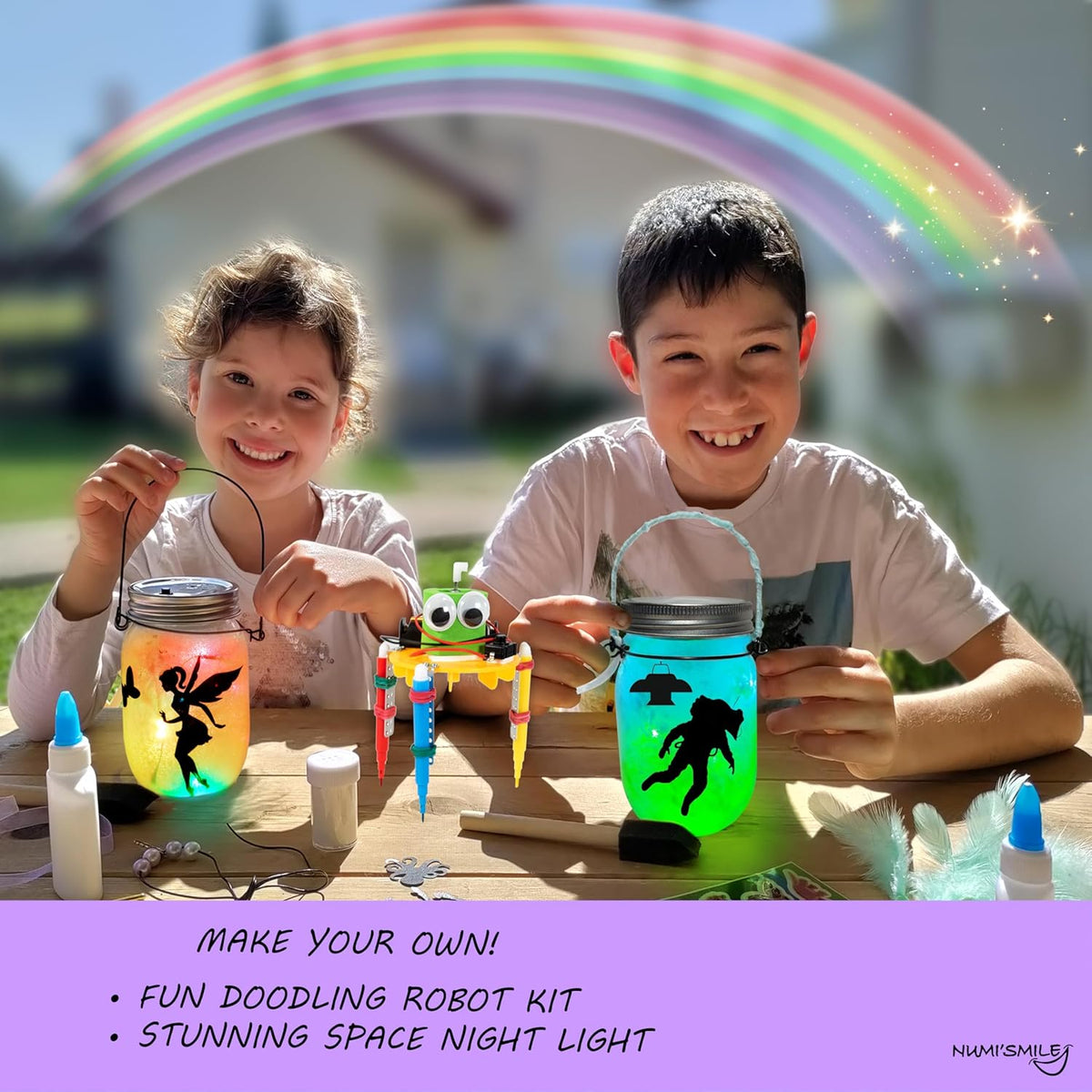 Make Your Own Fairy and Unicorn Night Light Jar & DIY Robotic Kit, Present for Girls Ages 6 7 8 9 10 11 12 Years Old, Kids STEM Projects, Arts and Crafts for Girls, Science Experiment Kit Gifts Ideas