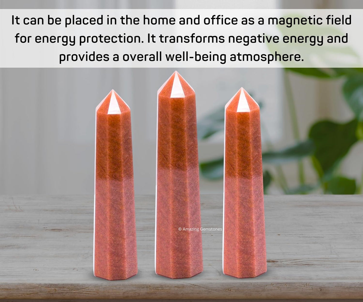 Amazing Gemstone Chocolate Jasper Crystal Towers - Natural Healing Crystal Point Obelisk for Reiki Healing and Crystal Grid (3 Inch)