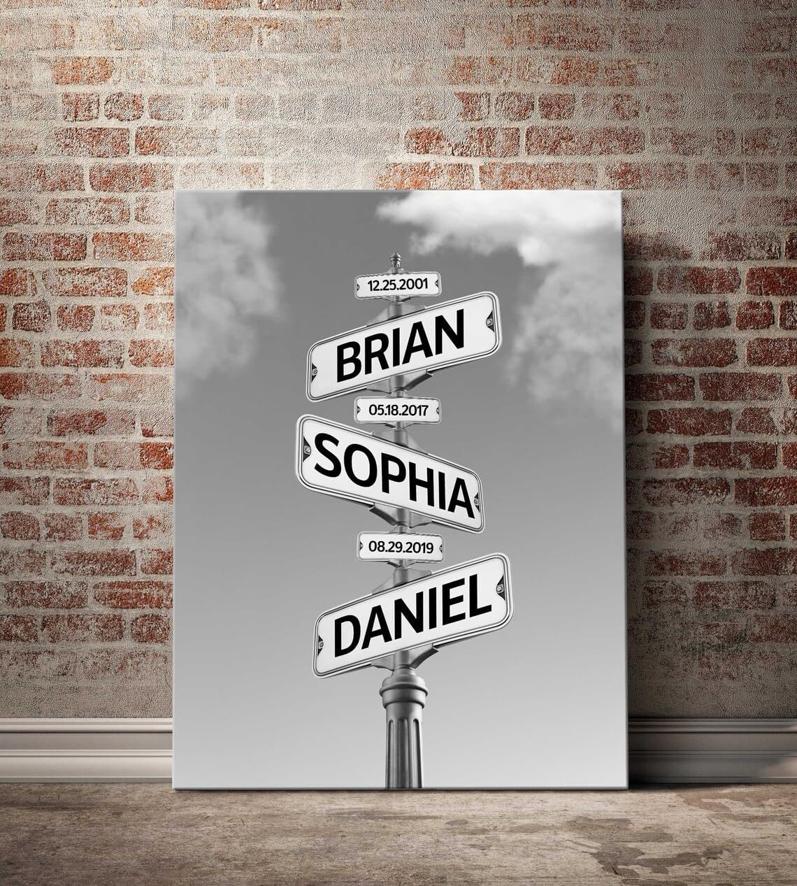 Personalized Family Street Sign Multi-Name Canvas Or Poster Wall Art, Street Sign Customized With Name, Best Gifts For Parents, Grandparents From Kids Daughter Son, Christmas Gift For Family #14