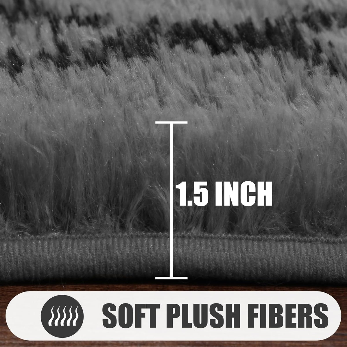 ONASAR 5x7 Area Rugs for Living Room Bedroom, Washable Fluffy Grey and Black Throw Rug, Geometric Boho Soft Plush Shaggy Floor Carpet for Nursery Kids Girls Boys Teen Dorm Home Decor Aesthetic