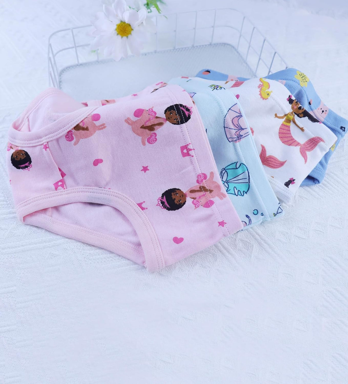 Boboking Girls Soft Underwear Toddler Kids Briefs Cotton Panties 12-pack