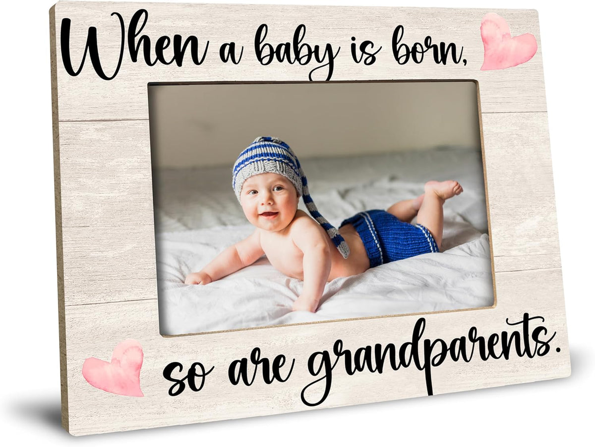 Baby Picture Frame, Ultrasound Picture Frames, When a Baby is Born So is a Grandparents, New Grandparents Gifts First Time 2025, Photo Frame 4x6(cream-coloured)