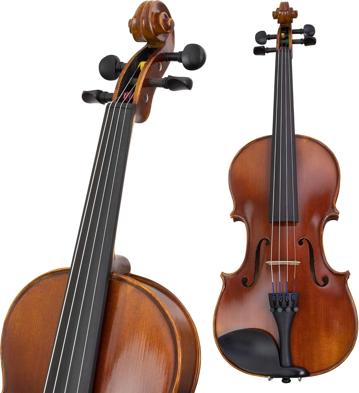 Kennedy Violins Louis Carpini G2 Violin Outfit CLEARANCE Carrying Case and Accessories Included - Solid Maple Wood and Ebony Fittings (3/4)