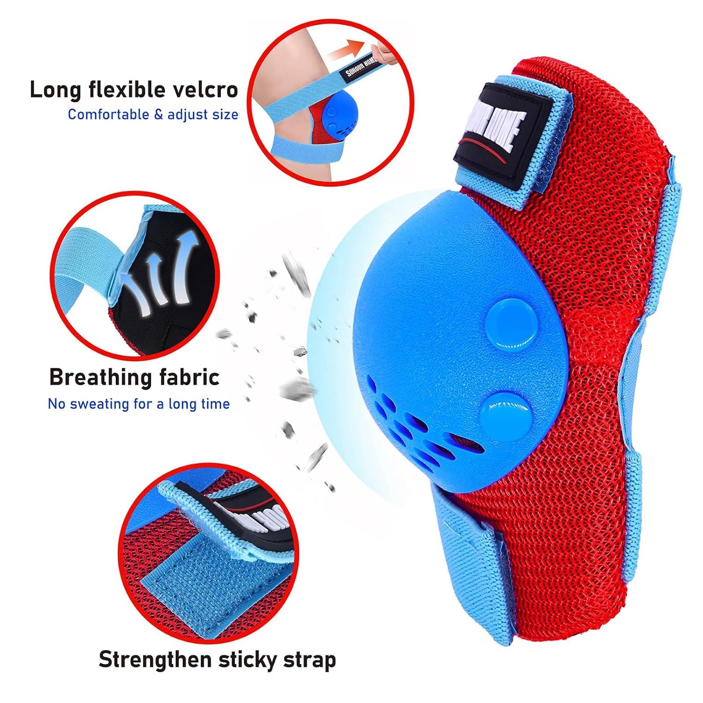 Youth/Kids Knee Pads Elbow Pads Wrist Guards Protective Gear Set for 3-15 Years Child Roller Skates, Skateboard, Cycling, Inline Skating, BMX Bike, Balance Bike, Scooter Riding and Other Outdoor Sports