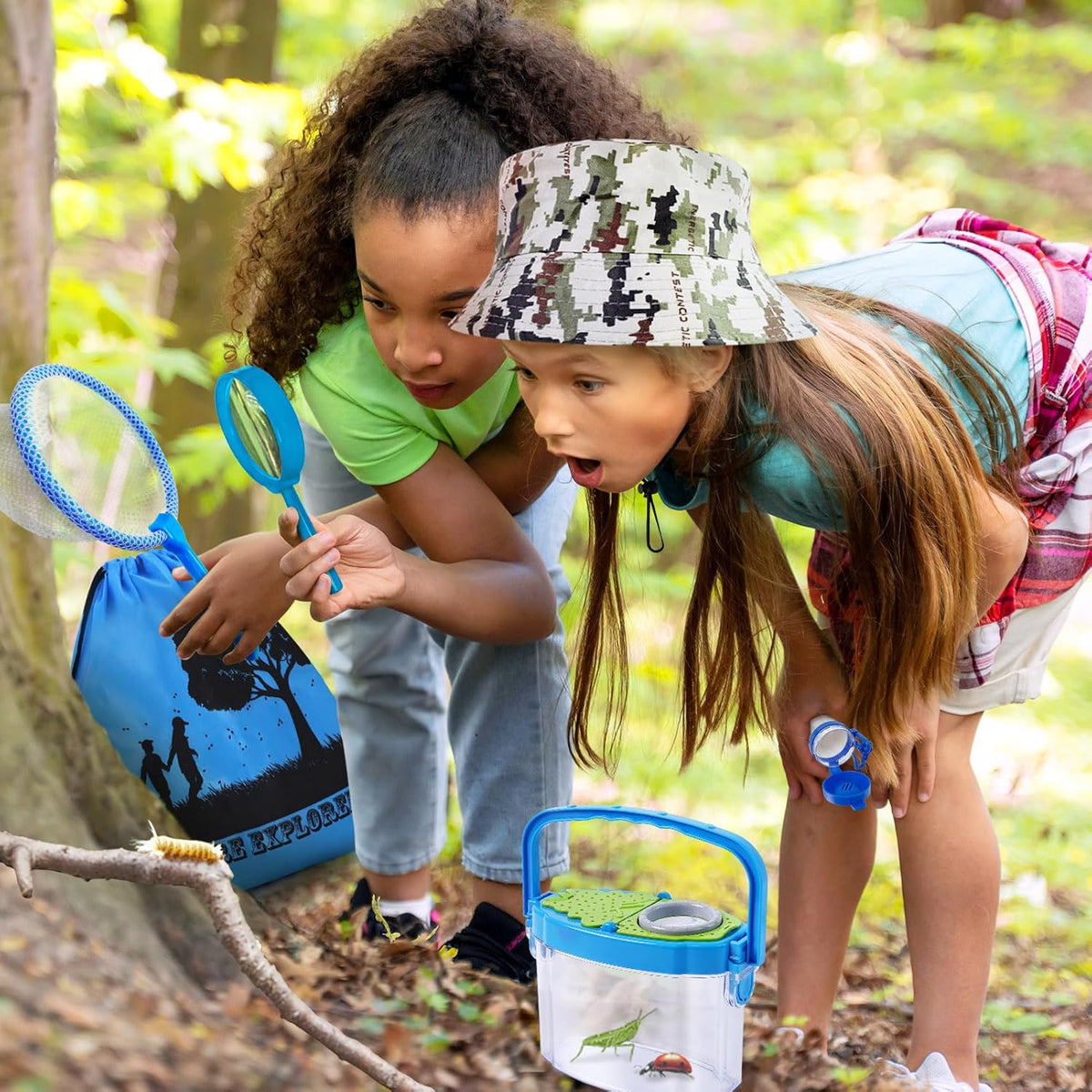 ESSENSON Bug Catcher and Kids Explorer Kit, Outdoor Bug Catching Explorer Adventure Kit with Binoculars, Summer Outdoor Toys for Kids Ages 4-8