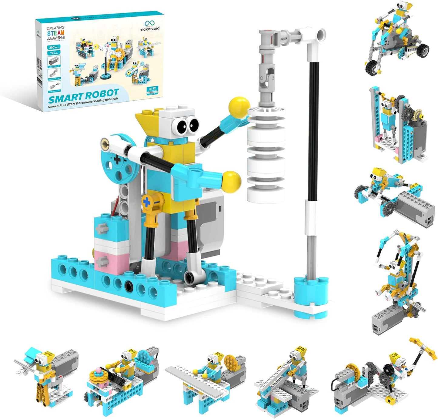 Smart Robot,72-in-1 STEM Educational Toy, Electronic Building Robots Toy, Robotics Learning Kit, Logical Training Kit, DIY Robot Building Set for Kids Ages 6+