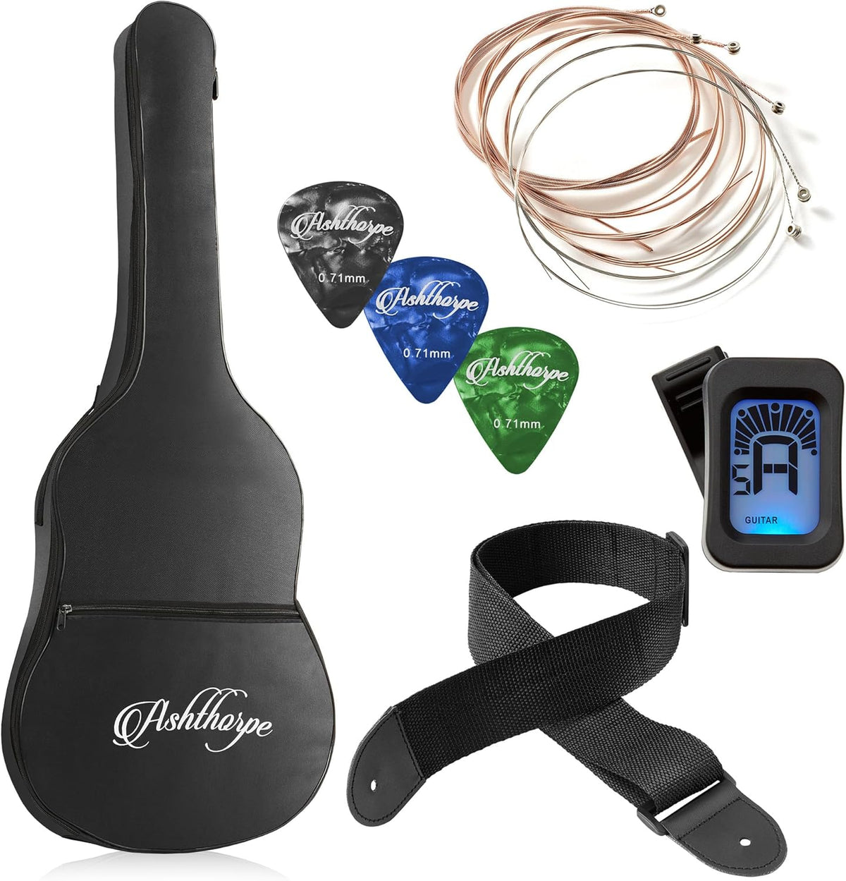 Ashthorpe 30-inch Beginner Acoustic Guitar Package (Mint Green), Basic Starter Kit w/Gig Bag, Strings, Strap, Tuner, Picks