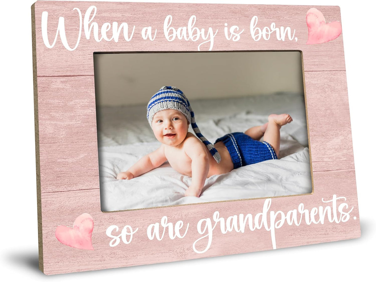 Baby Picture Frame, Ultrasound Picture Frames, When a Baby is Born So is a Grandparents, New Grandparents Gifts First Time 2025, Photo Frame 4x6(pink)