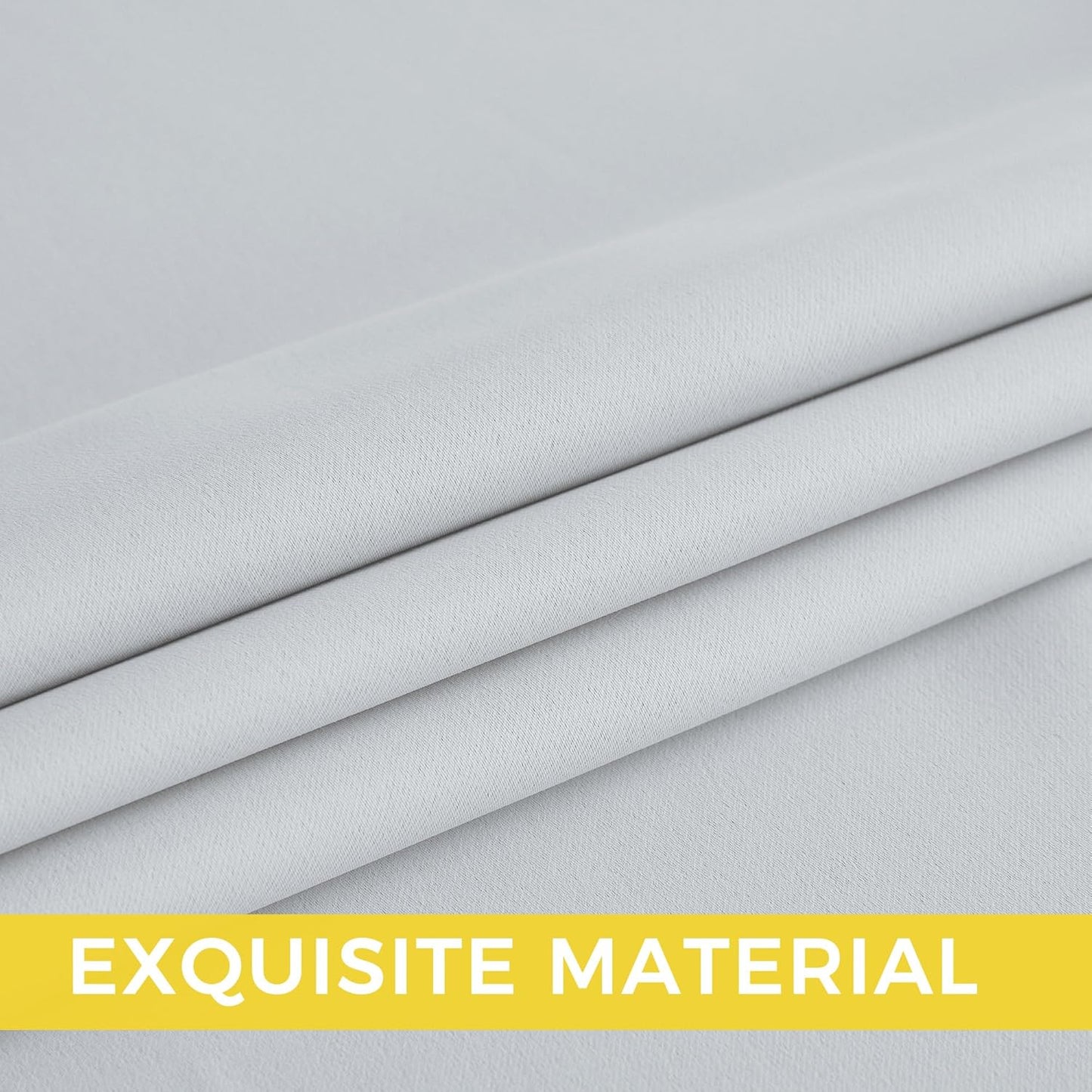 NICETOWN Greyish White Room Darkening Panels - Grommet Thermal Insulated Window Treatments for Bedroom, Yard, Nursery, Kids Room, Laundry - Breathable, 2 Panels, W52 x L63