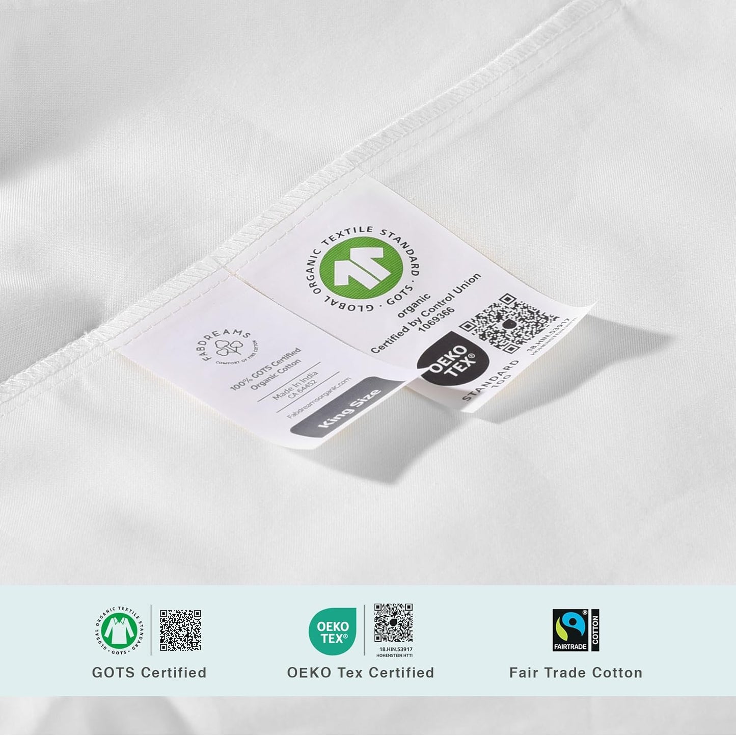 FABDREAMS Organic Quilted Mattress Protector Twin Size | Mattress Pad| Mattress Cover| Naturally Breathable | Noiseless| Fits up to 17" Deep Pockets| Temperature Regulating | Twin | White