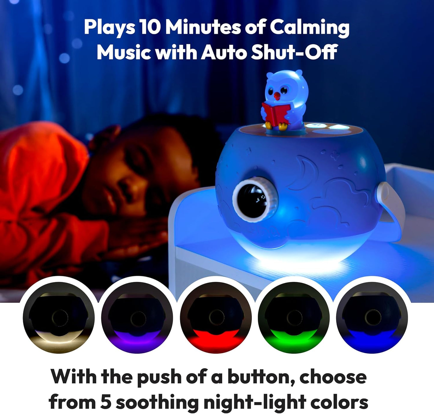 Kids Book Projector – 5 Daniel Tiger & 5 Classic Read-Aloud Stories, 10 Songs & Night Light & Soothing Dream Music | Children Ages 3+ Storytime Projector | Toys, Owl & Daniel Tiger