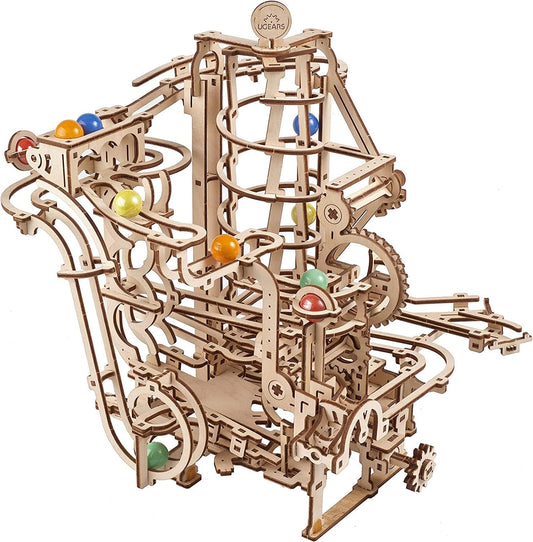 UGEARS Wooden 3D Puzzles for Adults - Wooden Marble Run Spiral Hoist Models for Adults to Build - Advanced Wooden 3D Puzzle Kit - Mechanical Model Wooden Puzzles for Hobbyists - 266 Pcs