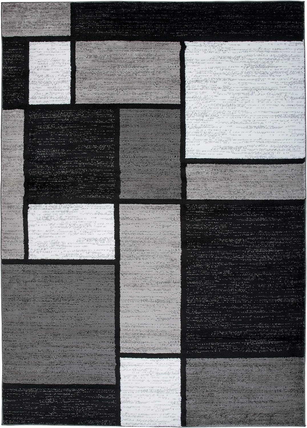 Rugshop Contemporary Modern Boxes Easy Cleaning for Home Office,Living Room,Bedroom,Kitchen Non Shedding Area Rug 9' X 12' Gray