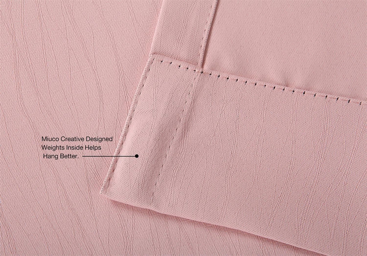 MIUCO Blackout Curtains Room Darkening Curtains Textured Grommet Curtains for Girls Room 2 Panels 52x63 Inch Long Pink