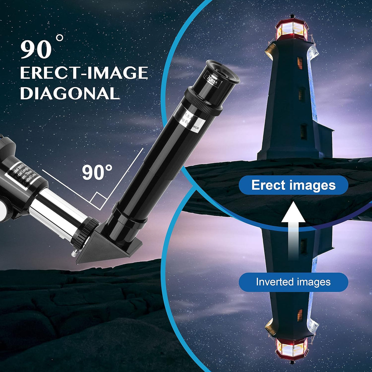 AOMEKIE Telescopes,70mm Aperture 300mm Table Tripod, Astronomical for Beginners,2 Eyepieces 150X with Smartphone Adapter Moon Filter 3X Barlow